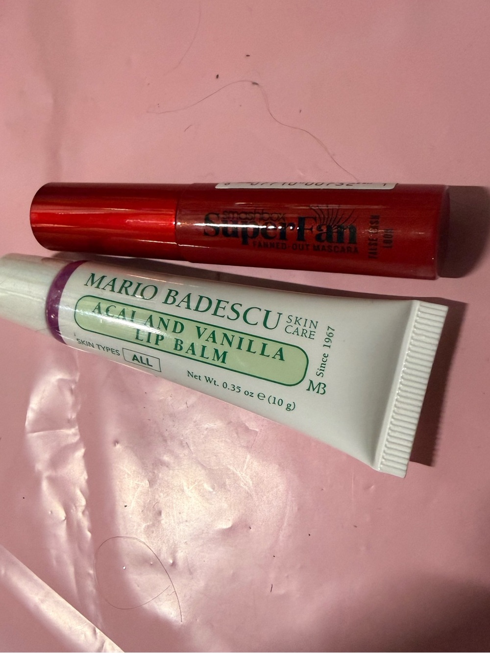 Lips and Lashes duo: Mario Badescu Acai & Vanilla Lip Balm with Smashbox Mascara